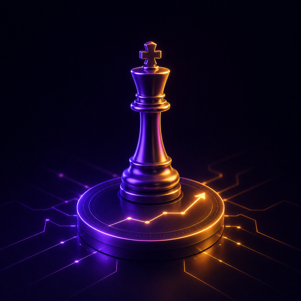 3D business strategy illustration representing business development, growth strategy, digital transformation, market research, and process optimization services.